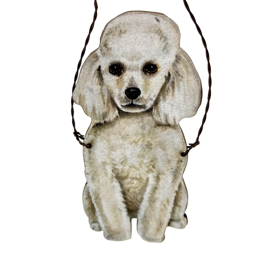 Primitives by Kathy‎ Dog Magnet and Ornament White Poodle